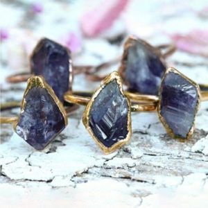 Raw Amethyst Crystal Ring - Sz 7